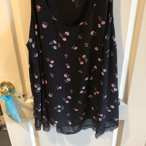 Pattern flower blouse tank